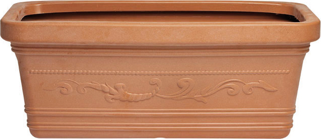 Vaso rettangolare maxi festonato terracotta 60x32x28hcm