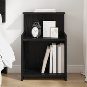Comodino Rovere Nero 40x35x60 cm Legno ingegnerizzato