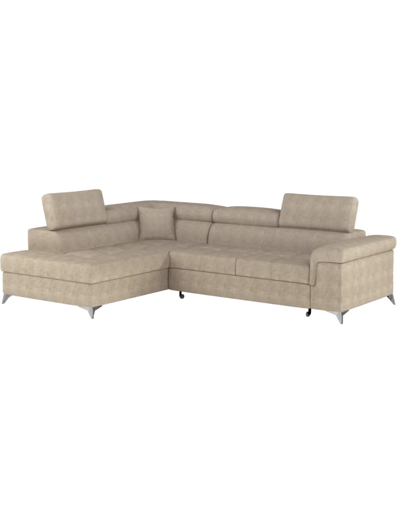 Divano angolare convertibile PALAZZO 4 posti beige – angolo sinistro con contenitore
