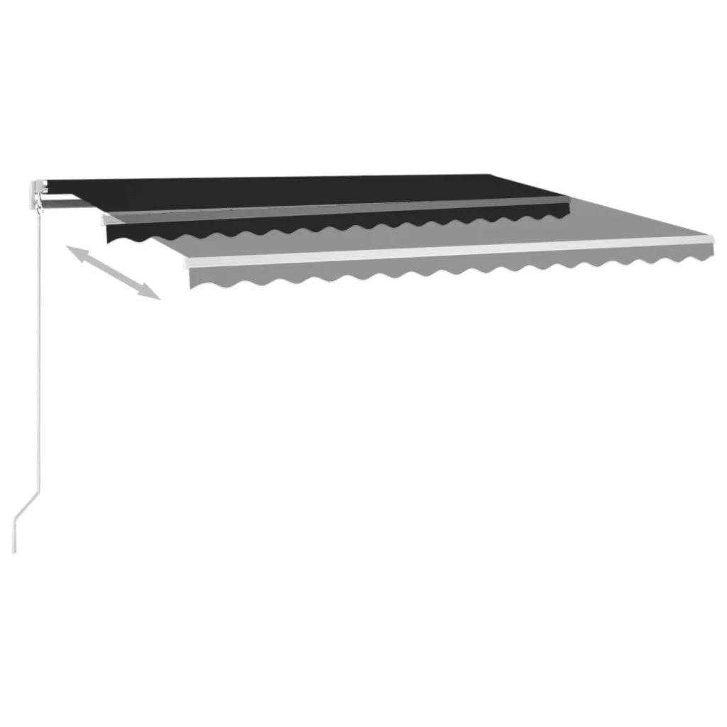 Tenda da Sole Retrattile Manuale con LED 400x350 cm Antracite 3068984