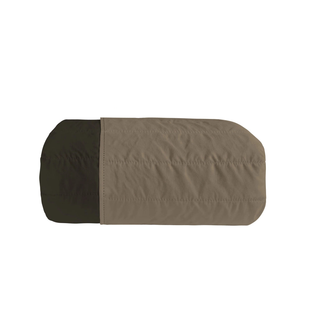 Trapuntino Estivo Double Face Effetto Water Washed Singolo 170x250 cm in Poliestere Nocciola e Marrone