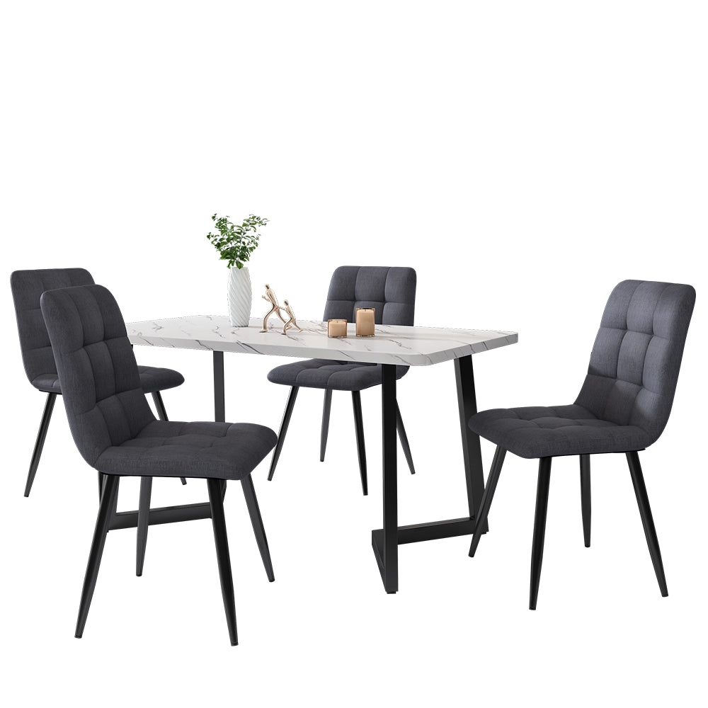 Set tavolo da pranzo 117x68 cm; moderno; MDF; grigio