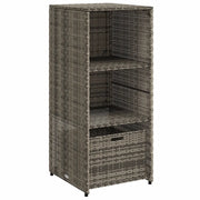 Armadietto Portaoggetti Giardino Grigio 50x55x115cm Polyrattan CFW9912704