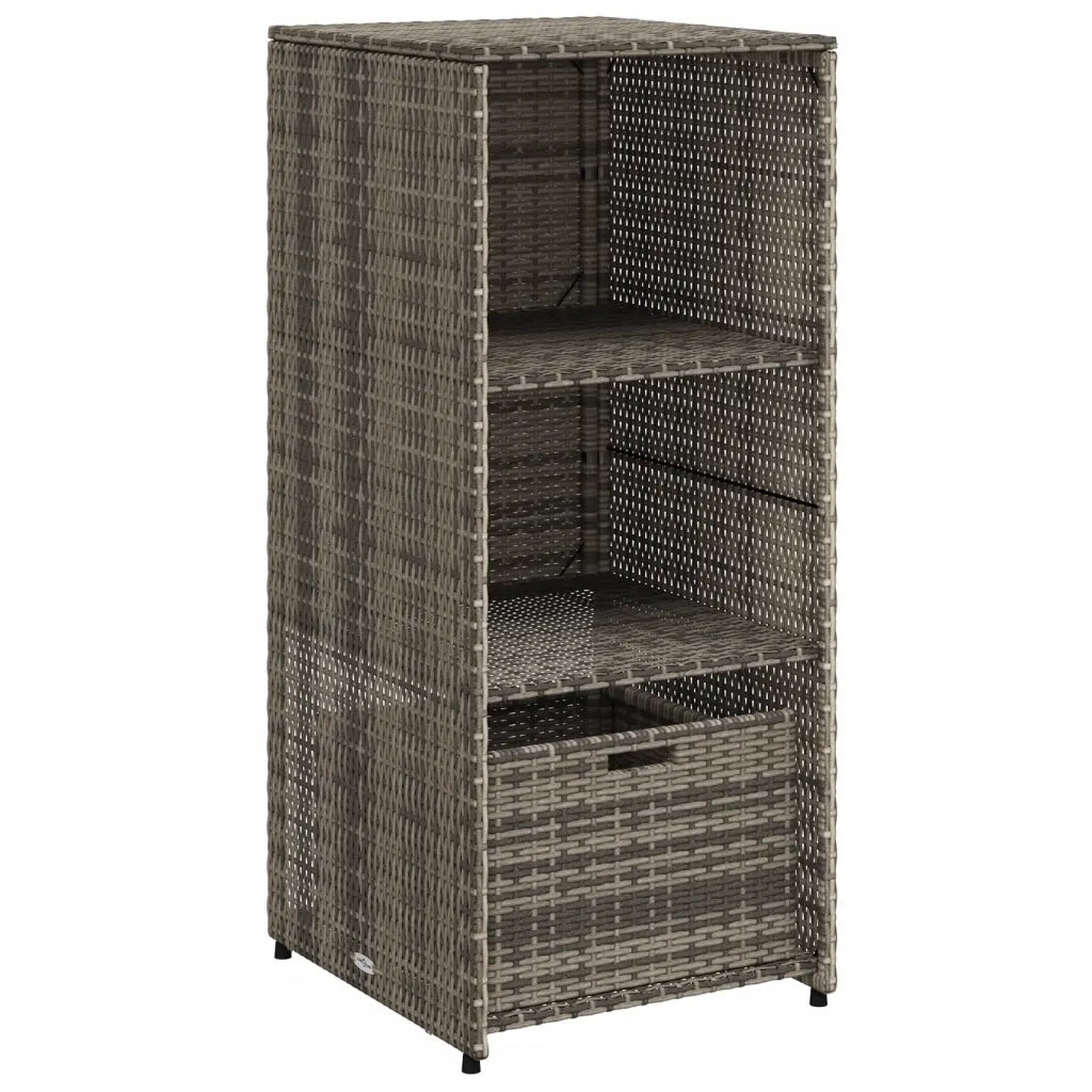 Armadietto Portaoggetti Giardino Grigio 50x55x115cm Polyrattan CFW9912704
