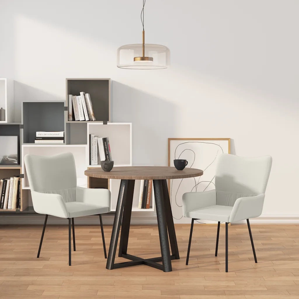 Sedie da Pranzo 2 pz Crema in Velluto 344807