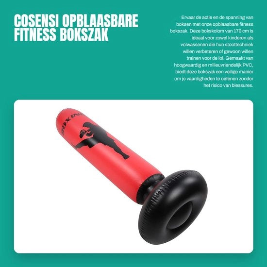 Sacca da Boxe Opzionabile 170 cm - Colonna da Boxe Indipendente - Sacca da Sballo per Bambini/Adulti - Materiale PVC - Buona Stabilità - Sacca da Pugilato