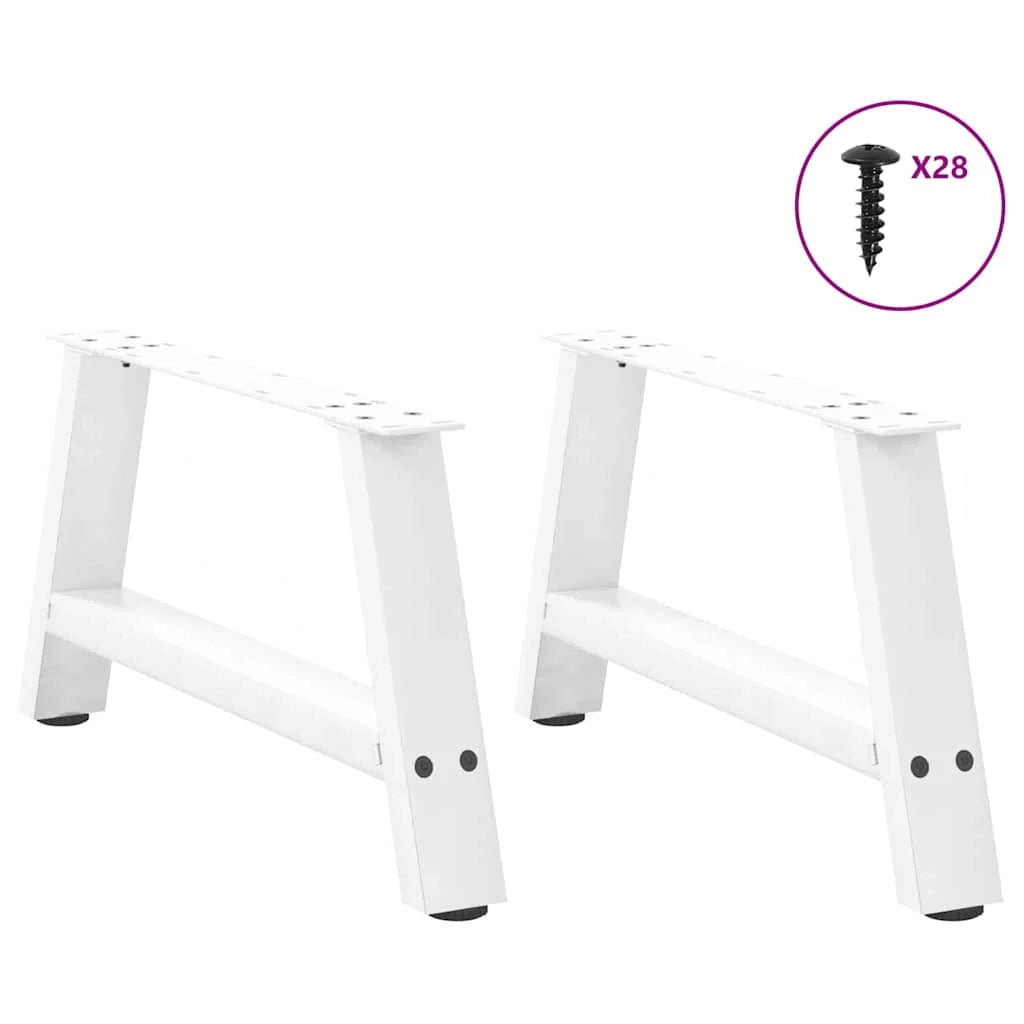 Set di 2 gambe per tavolino da caffè a forma di A con piedini regolabili 70 x 31 cm acciaio bianco 02_0057105