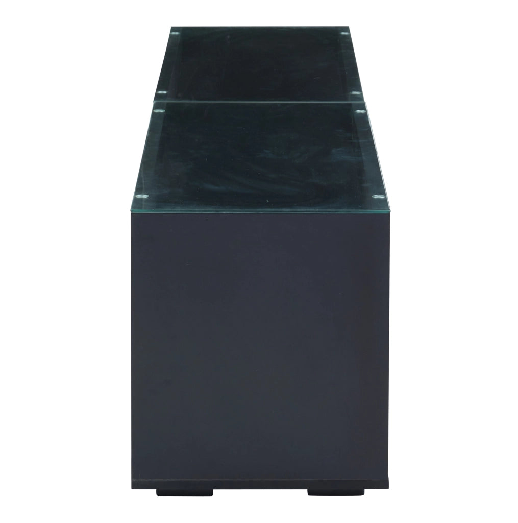Mobile TV 180x40x46 cm con illuminazione LED e 2 cassetti in truciolato nero