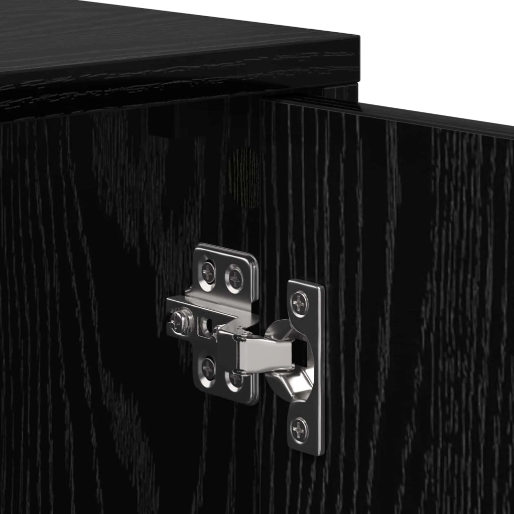 Armadio da Notte 2 pz Rovere Nero Legno ingegnerizzato 8007636