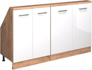 Set di mobili sottotetto Rion, Bianco lucido, Set di 2, adatto per il salvaspazio sotto tetti spioventi