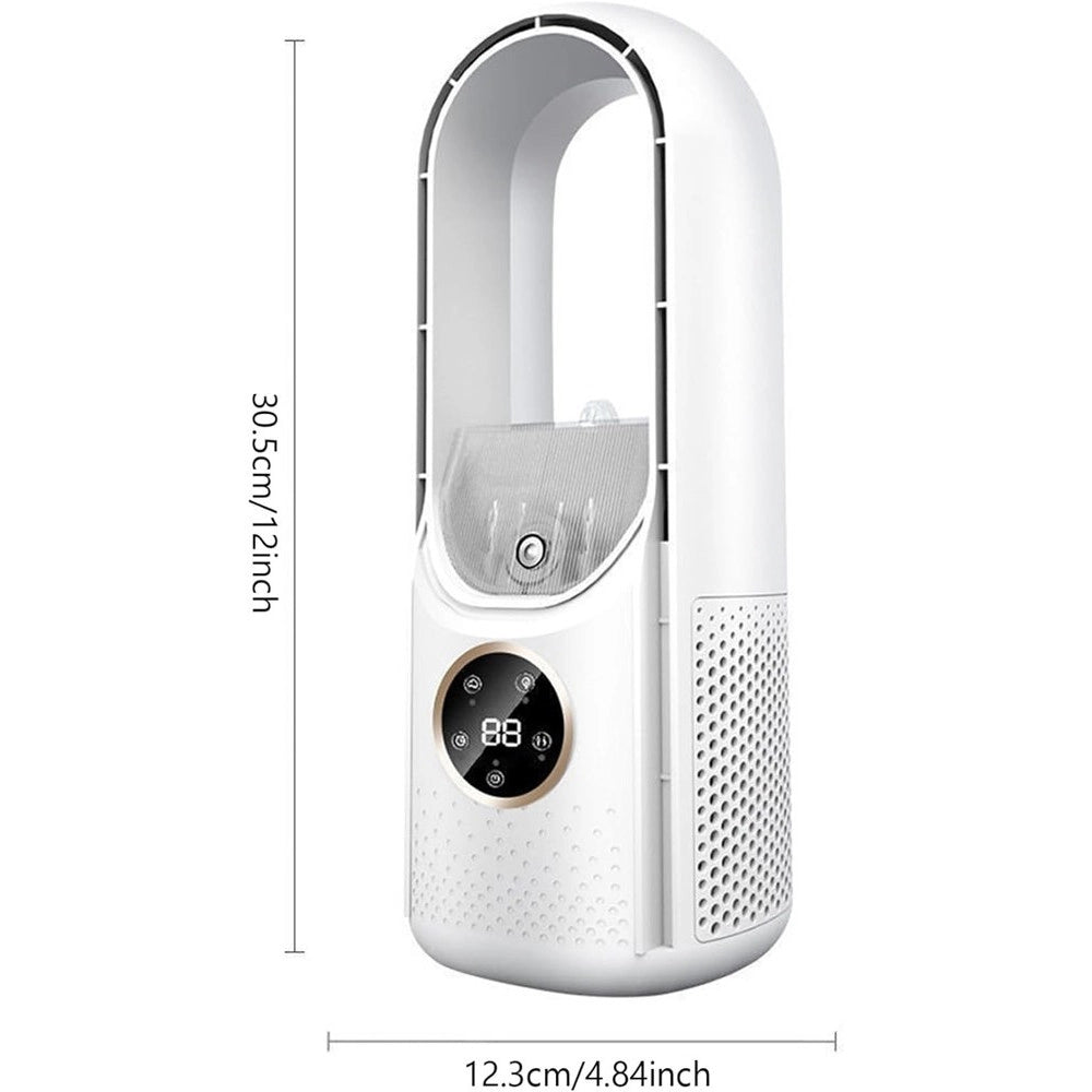 Trade Shop - Ventilatore Tavolo Umidificazione Usb Portatile Multifunzionale 6 Velocità Bianco -