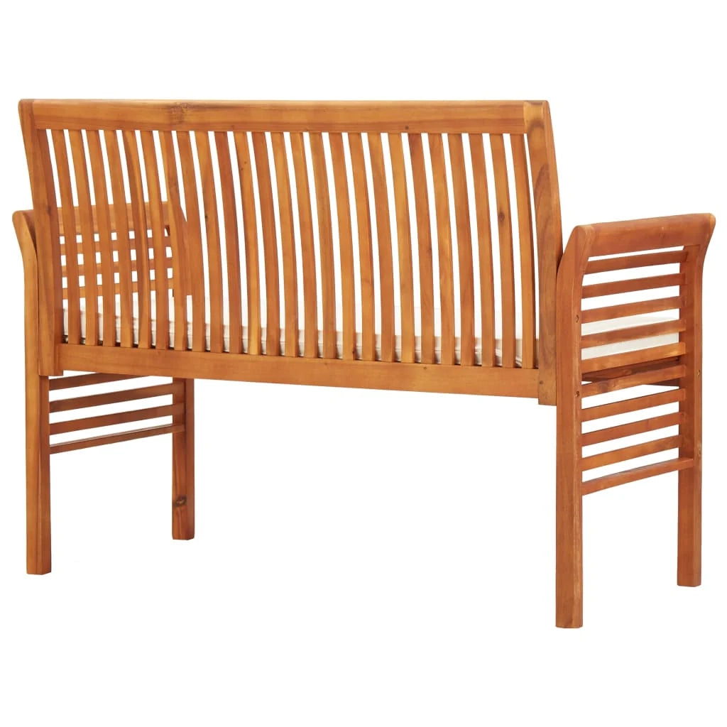 Panca da giardino mobili da esterno per patio panca da terrazza a 2 posti con cuscino 120 cm legno massello di acacia 02_0011285