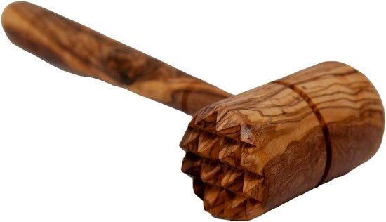 Vitello da macello a doppia faccia con manico di legno di olivo e funzione 2 in 1