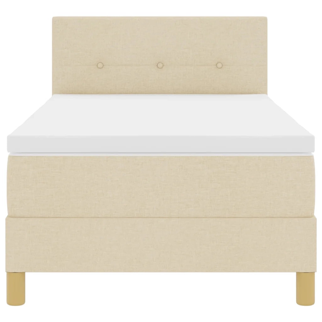 Letto a Sorgente LED con materasso Crema 80 x 200 cm Tessuto 3342399