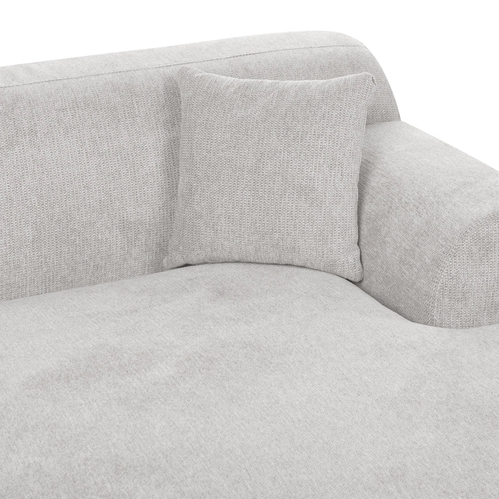 Divano ad angolo sinistro in tessuto grigio chiaro lato sinistro stile minimalista