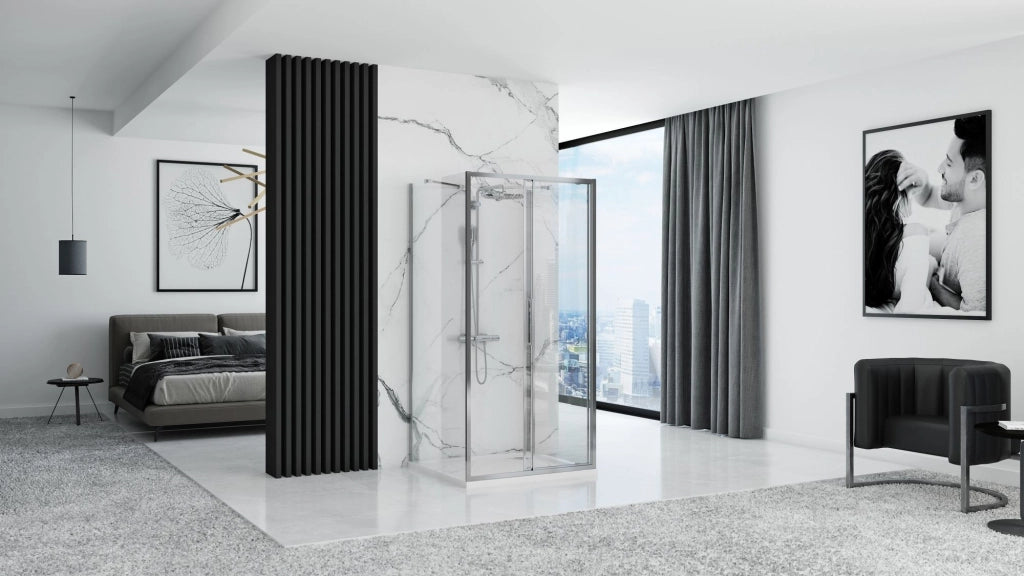 Cabina Doccia A Parete Rea Rapid Slide Chrome 110x90