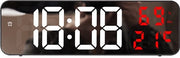 Orologio elettronico da parete grande schermo display digitale LED sedile orologio da parete elettronico con cavo - Nero con conchiglia bianca e rosso