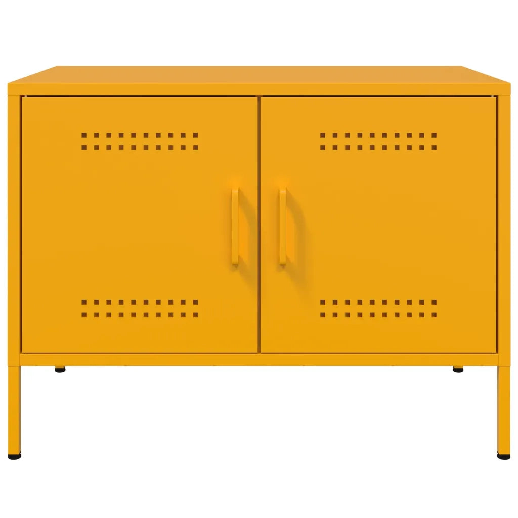 vidaXL Mobile TV Giallo Senape 68x39x50,5 cm in Acciaio