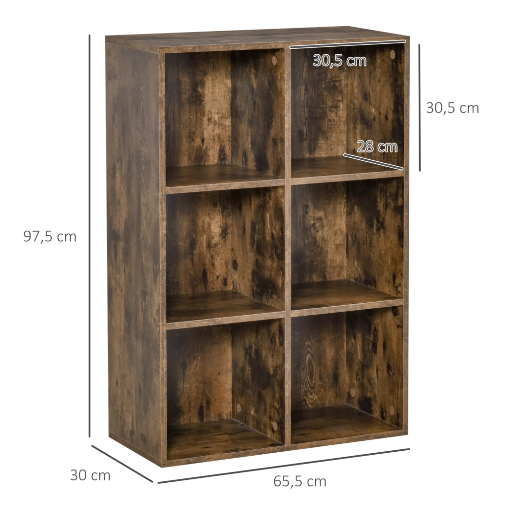 Libreria a scaffali con cubi ¨C Zephmum ¨C Marrone 65.5x30x97.5 cm