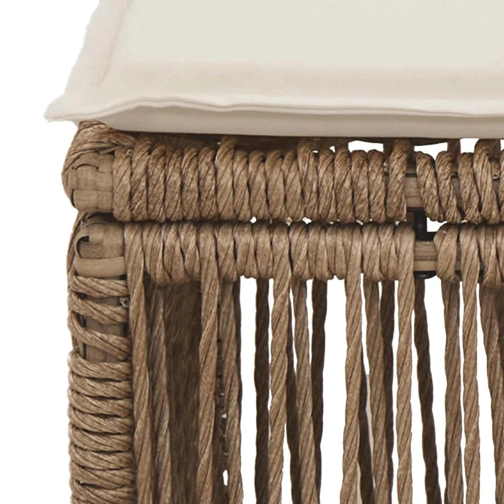 Poggiapiedi Beige polyrattan 42026724