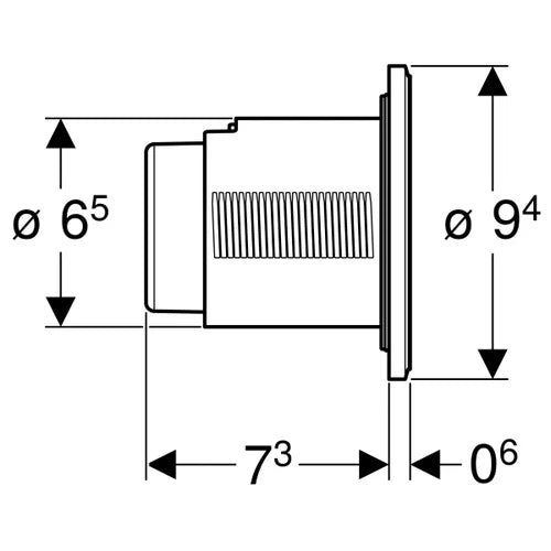 COMANDO PNEUMATICO 01 DOPPIO TASTO VERSIONE INCASSO Bianco GEBERIT 116.043.11.1