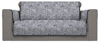 Copridivano con Copri Braccioli Seduta 230 cm in Poliestere e Cotone Blu Scuro