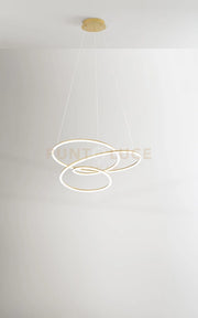 Sospensione in alluminio colore oro opaco Spira LED 96W 3000K  5500Lm dimmerabile