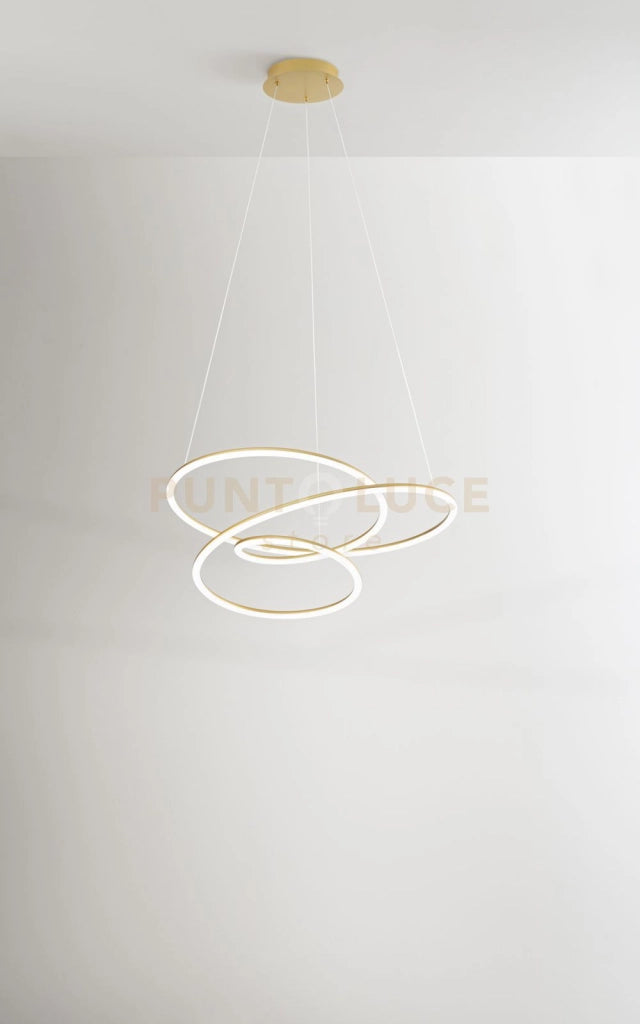 Sospensione in alluminio colore oro opaco Spira LED 96W 3000K  5500Lm dimmerabile