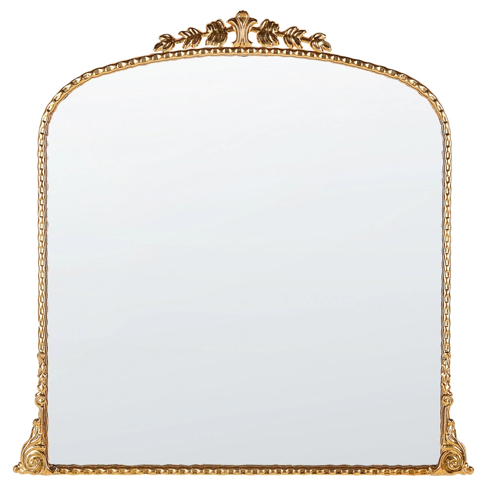 Specchio da parete in metallo dorato 71 x 71 cm Specchio decorativo da parete in stile glamour da appendere