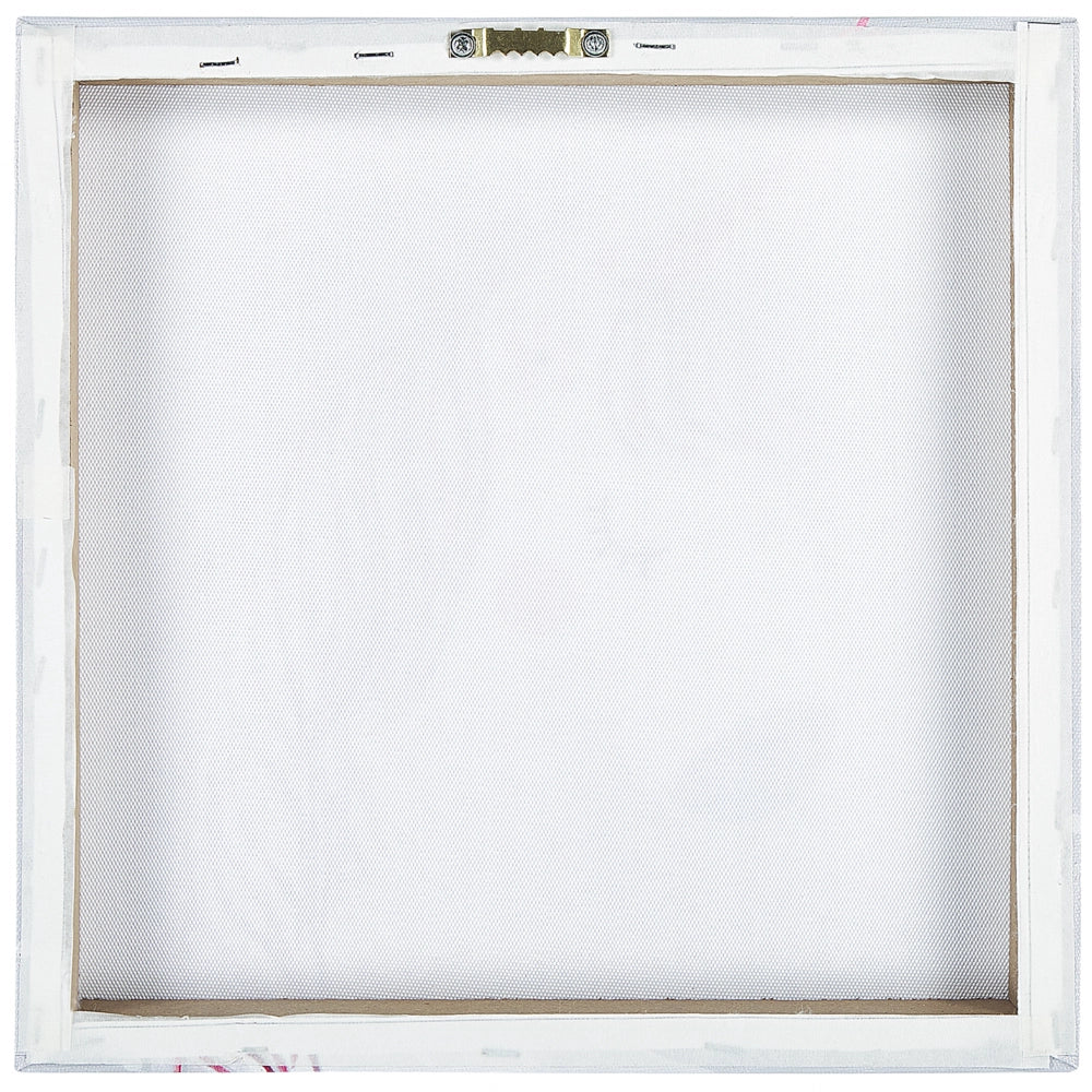 Set di 3 stampe artistiche su tela in poliestere grigio e rosa 30 x 30 cm ganci di montaggio per la cameretta dei bambini