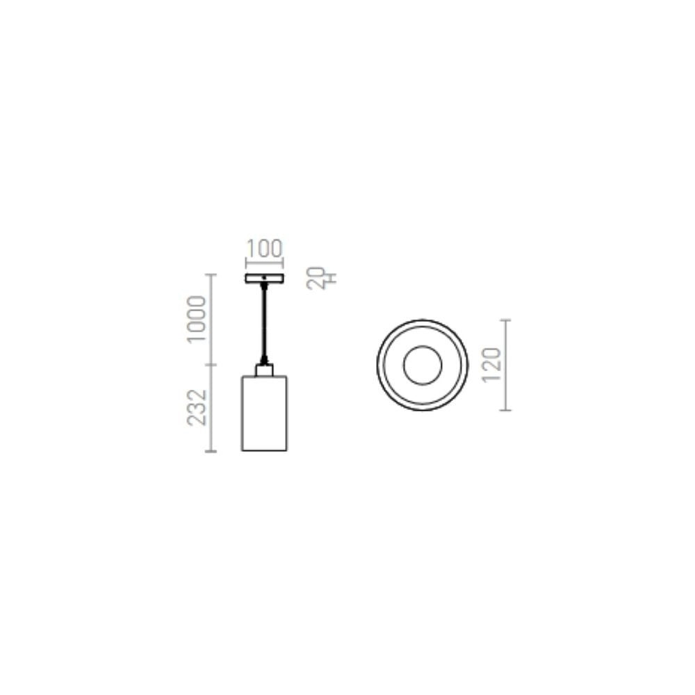 Lampadario CAMINO a sospensione cemento 230V E27 28W