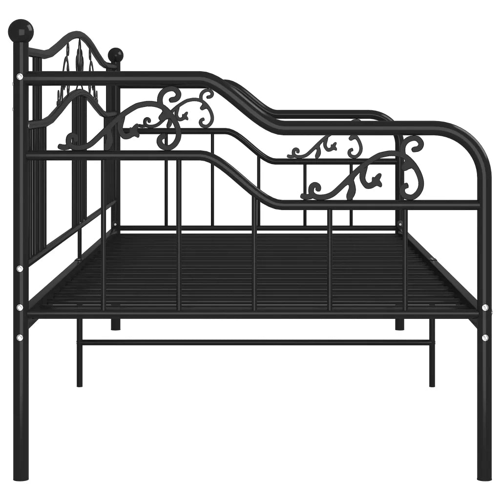 Divano Letto Telaio Nero in Metallo 90x200 cm 324761