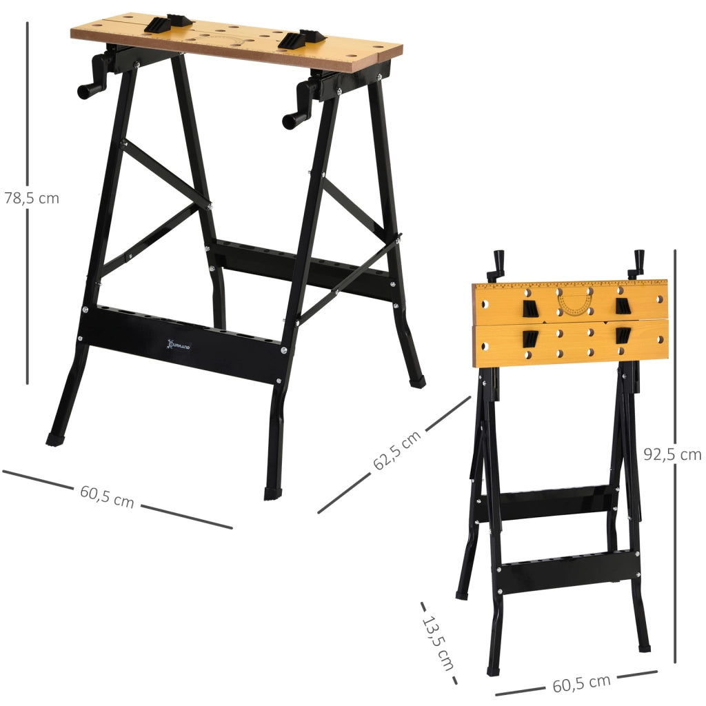 Tavolo pieghevole da lavoro ¨C zephmum ¨C 62.5x60.5x78.5cm, nero