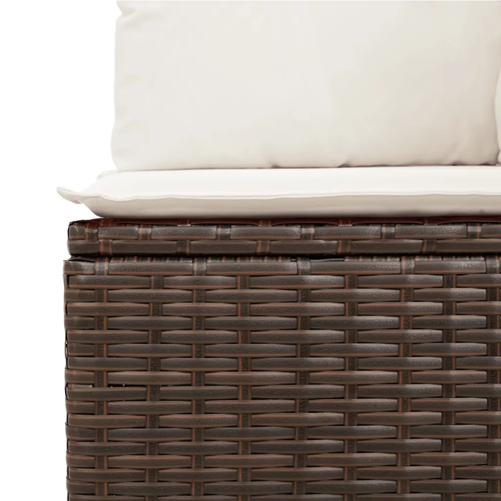 Set Divani da Giardino 9pz con Cuscini Marrone in Polyrattan 3267803
