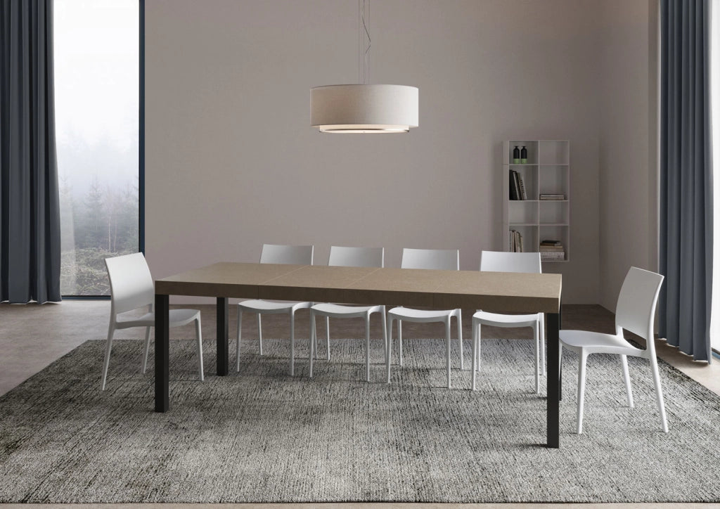 Tavolo Allungabile 120/380x90 cm Everyday Premium Tortora Gambe Antracite