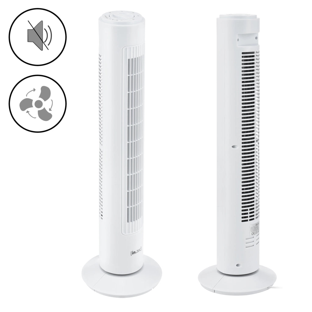 Ventilatore a Torre 73 cm Silenzioso con 3 Velocitá e Modalitá Oscillante Motore da 50W - Bianco