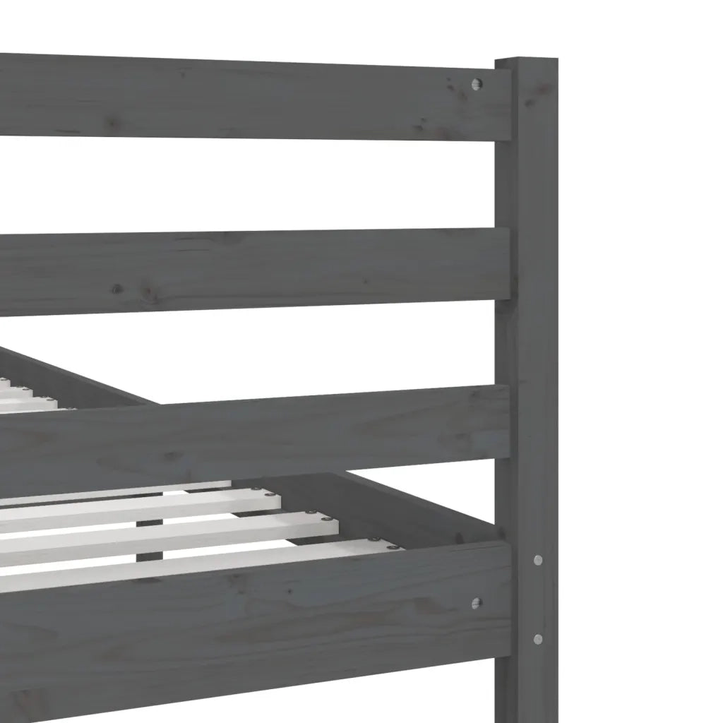 Letto matrimoniale | Letto per adulti | Giroletto Grigio in Legno Massello di Pino 200x200 cm