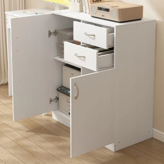 Cassettiera Bianca 74x35x84 cm Perfetta per Camera da Letto