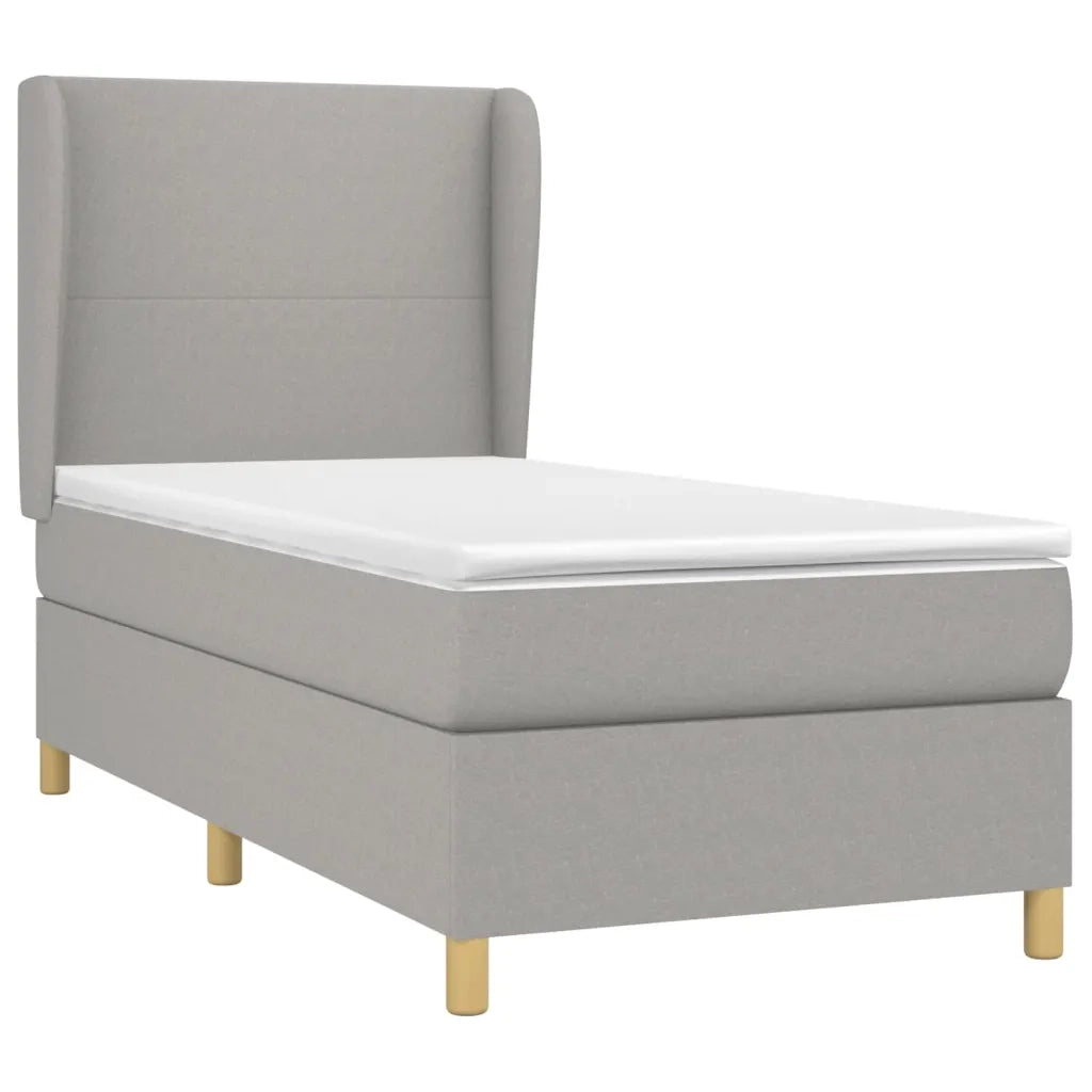 Giroletto a Molle con Materasso Grigio Chiaro 90x190 cm Tessuto 3128325