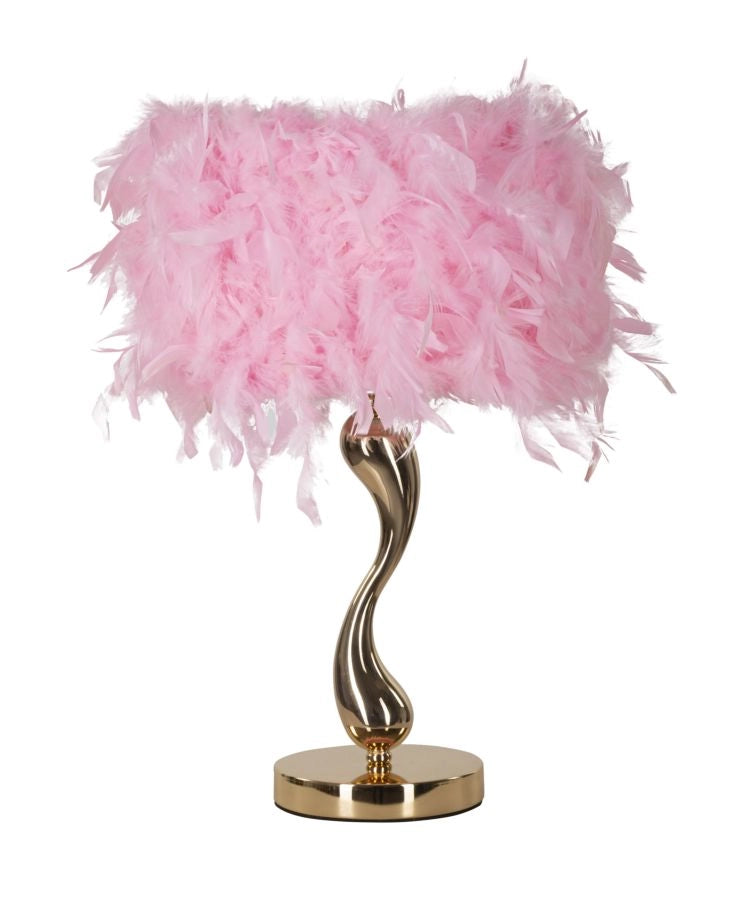 Lampada da Tavolo Cart Rosa Ø25x47 cm in Ferro e Plastica Rosa e Bianco