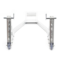 Cavalletto alzamoto posteriore sotto forcella, max 317 kg, con rotelle, per ruote posteriori