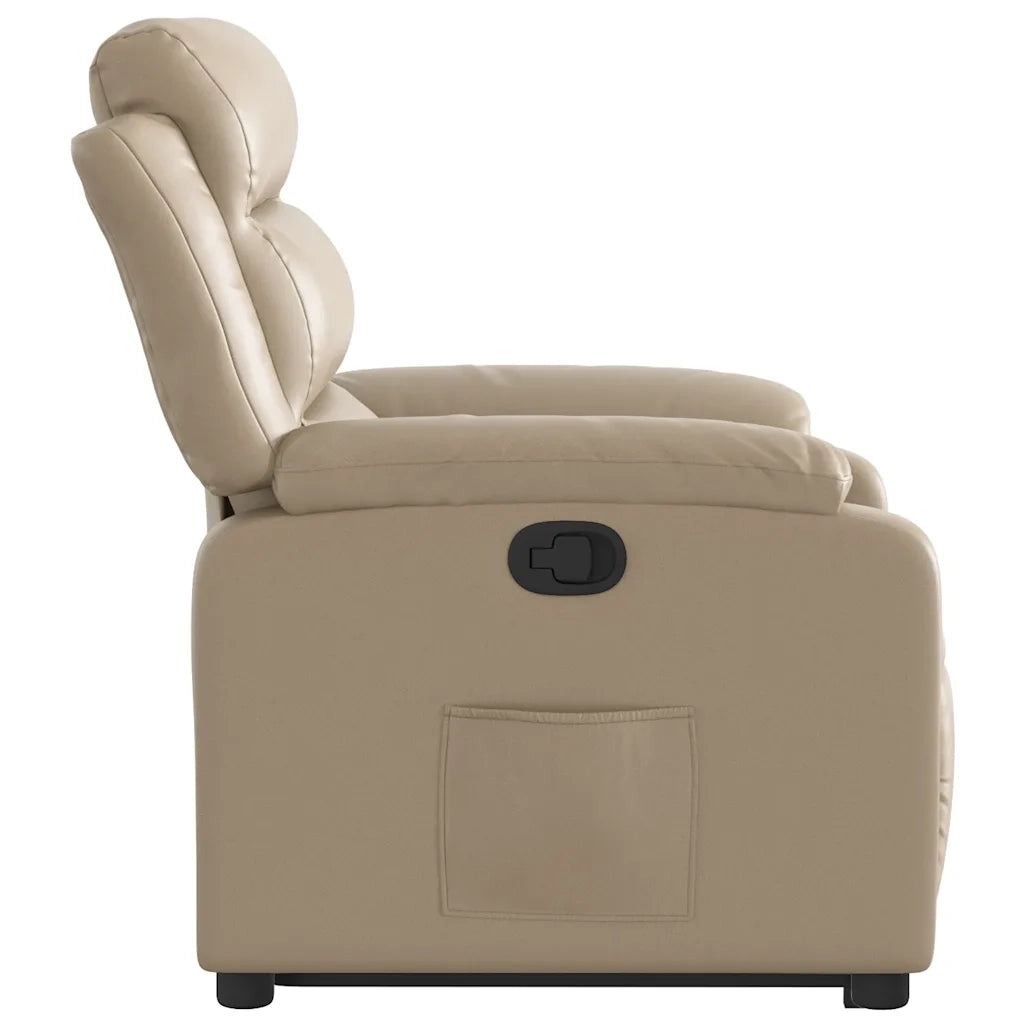 Poltrona Alzapersona Reclinabile Cappuccino in Similpelle 3205048