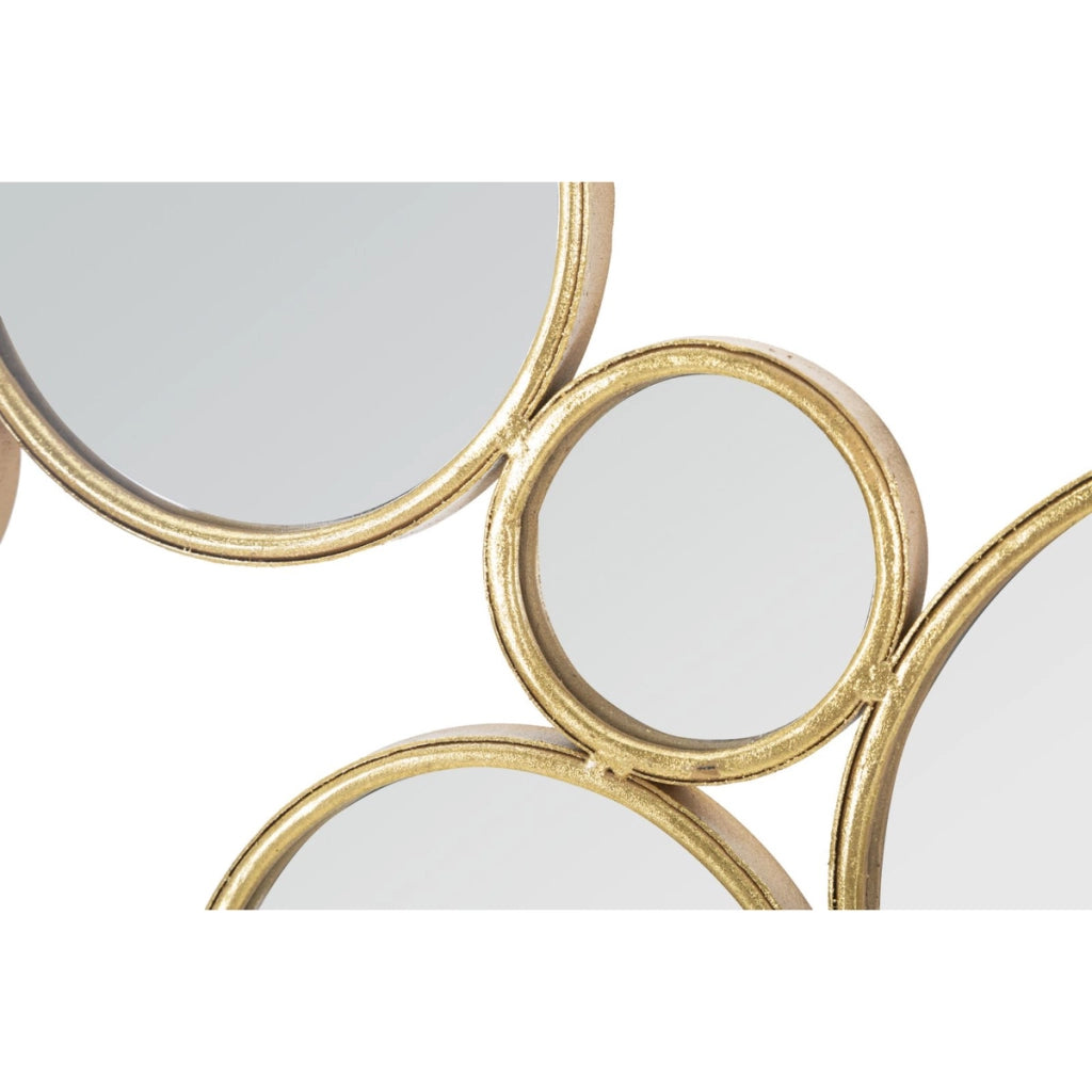 Decorazione in Metallo 3D Cerchi 24, Oro, Metallo, 100x2,3x51,5 cm