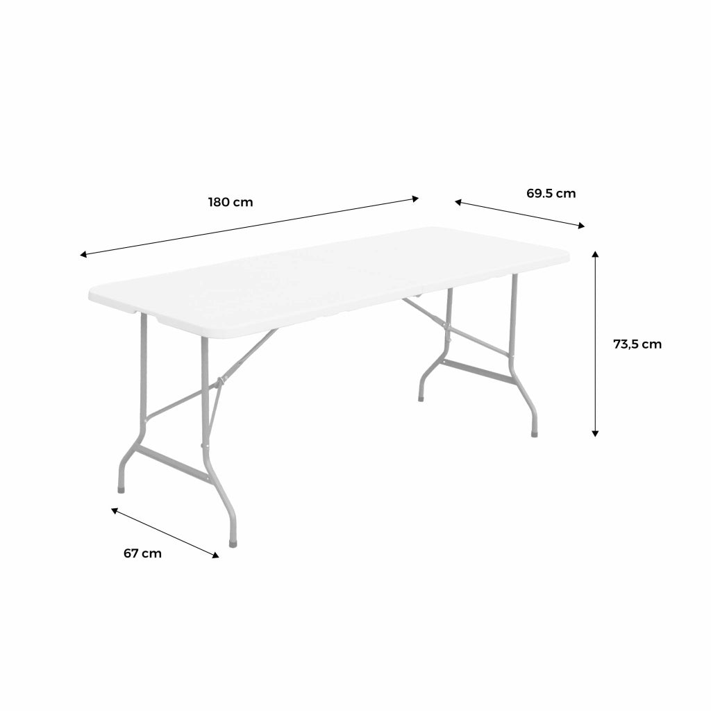 Set di 2 tavoli da ricevimento pieghevoli in plastica, grigio scuro