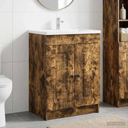 Mobiletto da bagno sotto il lavello Rovere Fumo 890019