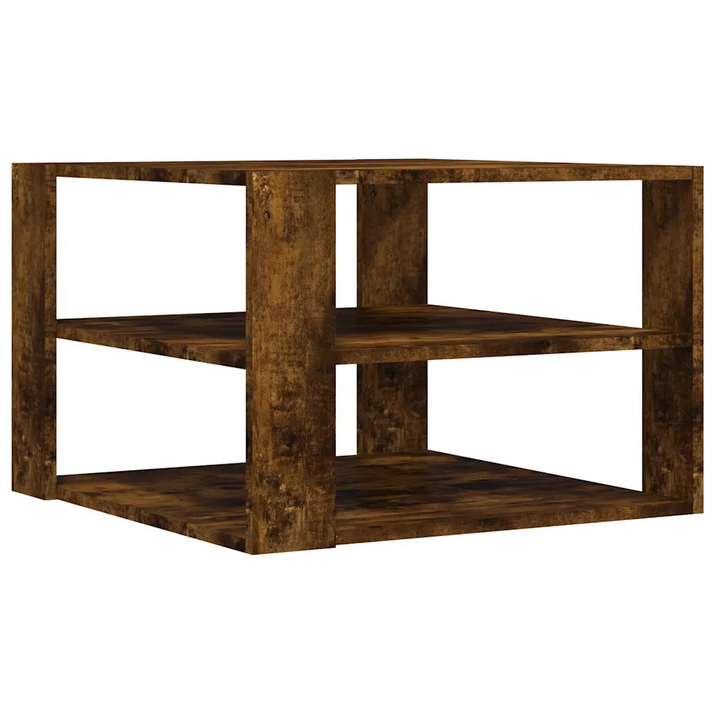 Tavolino Salotto Rovere Fumo 58x58x40 cm Legno Multistrato 834254