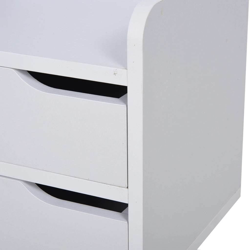 Tavolino con 2 Cassetti ¨C Zephmum ¨C 33x28x42 cm Bianco Legno
