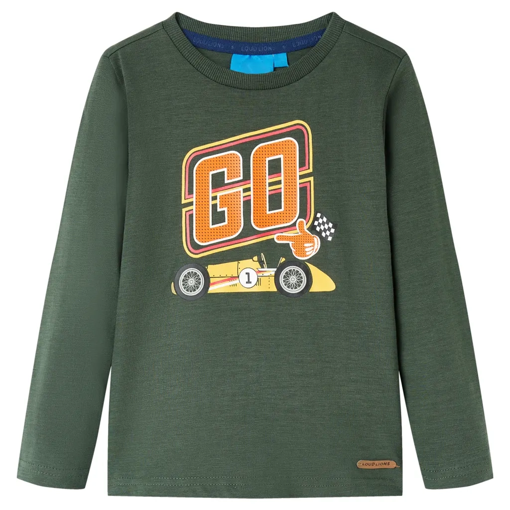 Maglietta da Bambino a Maniche Lunghe Verde Scuro 104cod mxl 84343