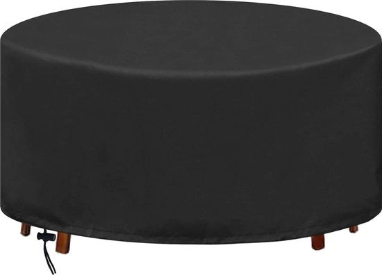 Coprioggetto per set di giardino circolare copertura impermeabile anti UV resistente all'usura di alta qualità Ø128X71CM Nero