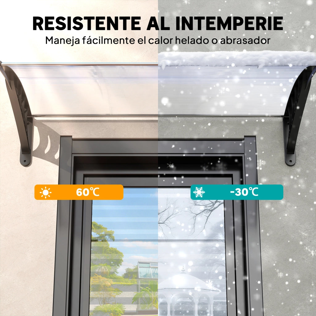 Tettoia per Porte e Finestre ¨C zephmum ¨C Bianco Policarbonato Alluminio 122x89 cm